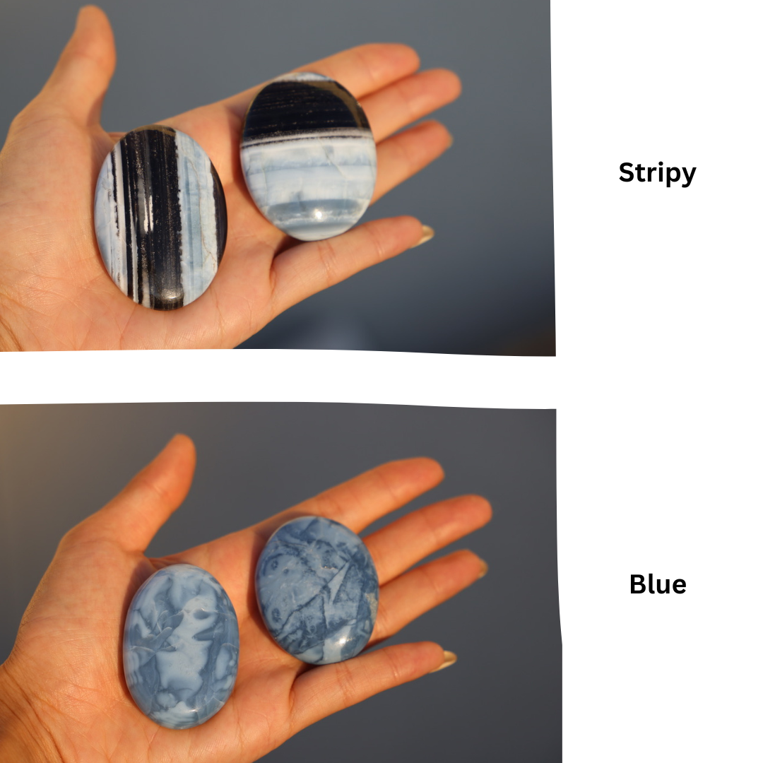 Blue Owyhee Opal Palm Stone
