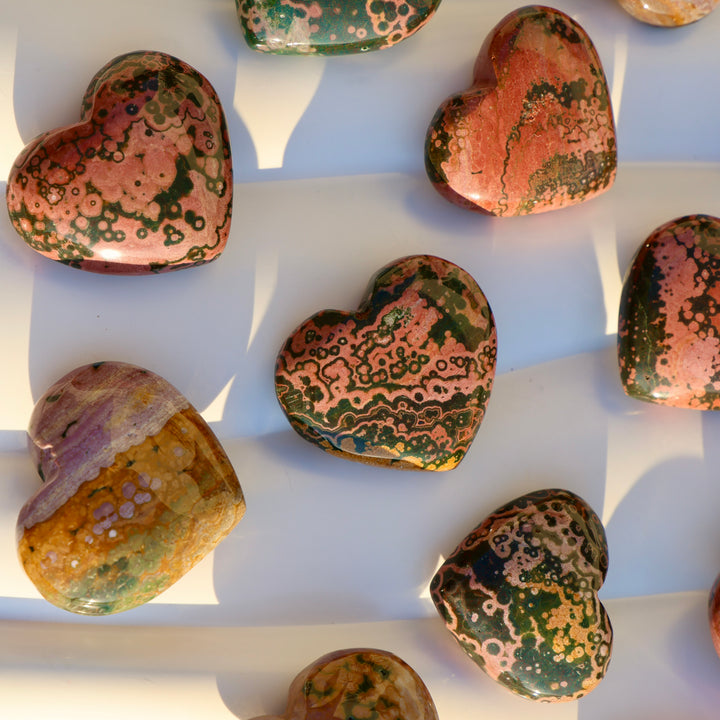 Rare Kabamby Ocean Jasper Heart - Grade AAA