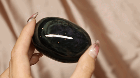 Velvet Obsidian Palm Stone #10