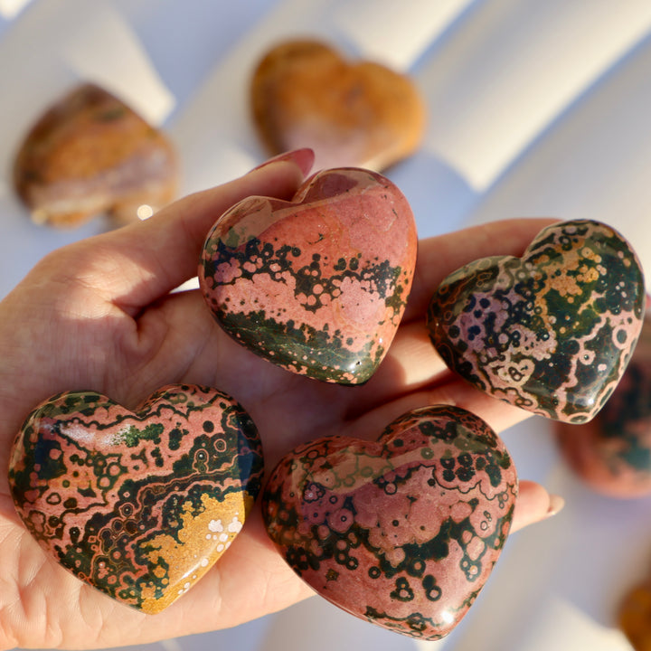 Rare Kabamby Ocean Jasper Heart - Grade AAA