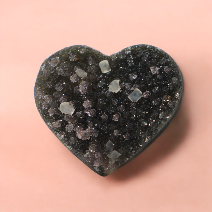 Small Druzy Amethyst Heart With Special Formation - Enchantia Muse