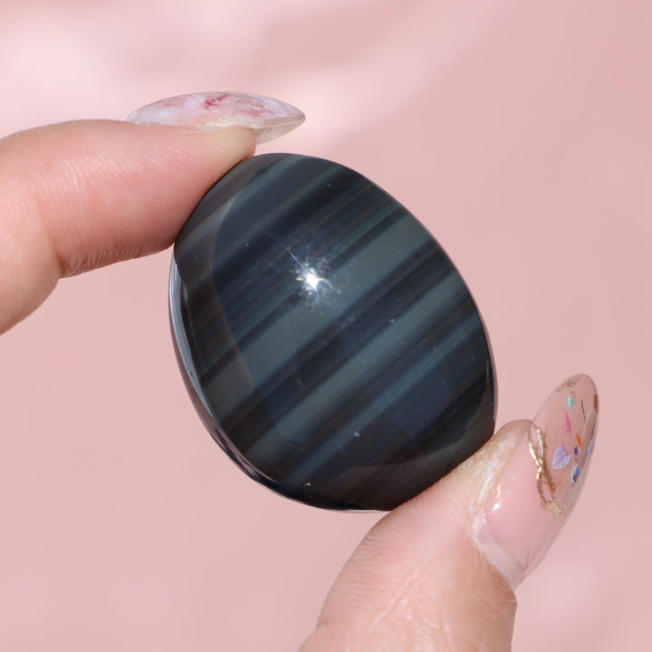 Banded Obsidian Jasper Palm Stone