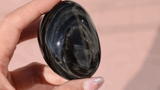 Velvet Obsidian Palm Stone #1