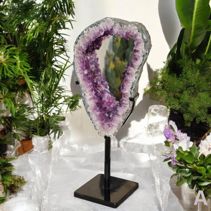 XL Amethyst Portal Mirror on Stand
