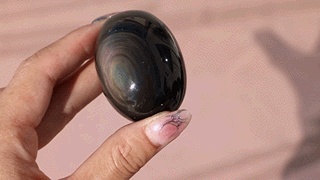 Rainbow Obsidian Egg Palm Stone #2