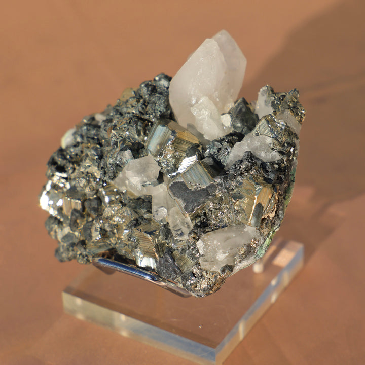 Raw Pyrite Quartz Cluster