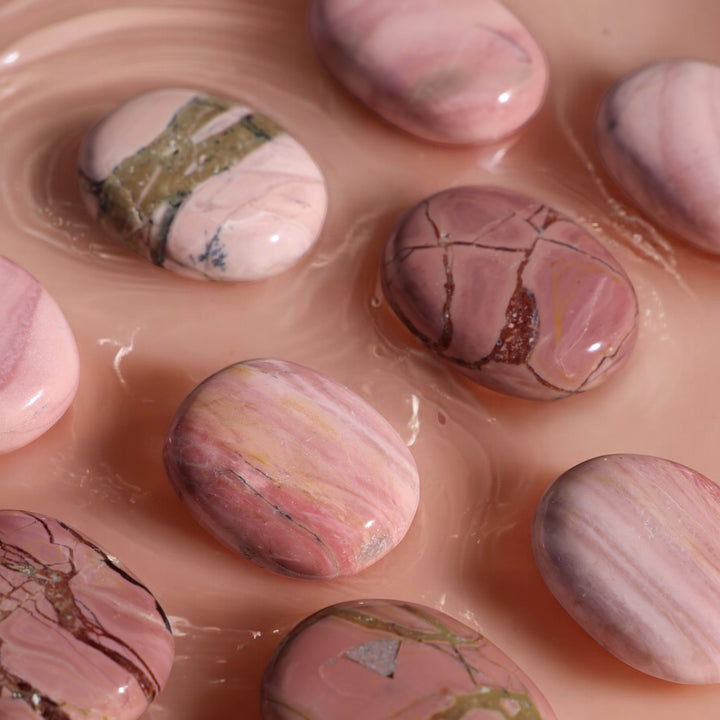 Australian Pink Opal Palm Stone - Enchantia Muse