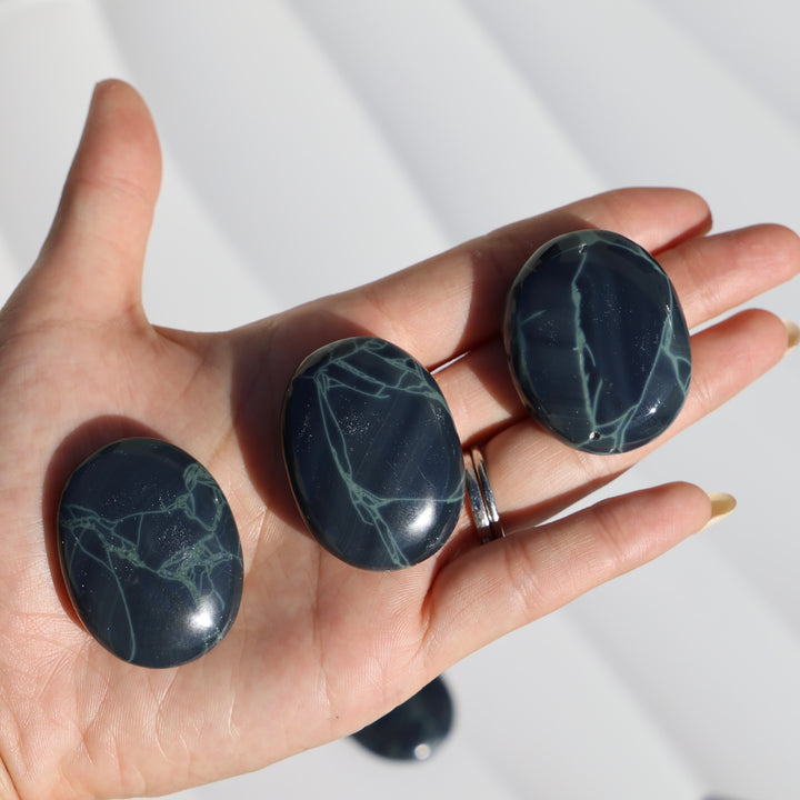 Spider Web Jasper Palm Stone