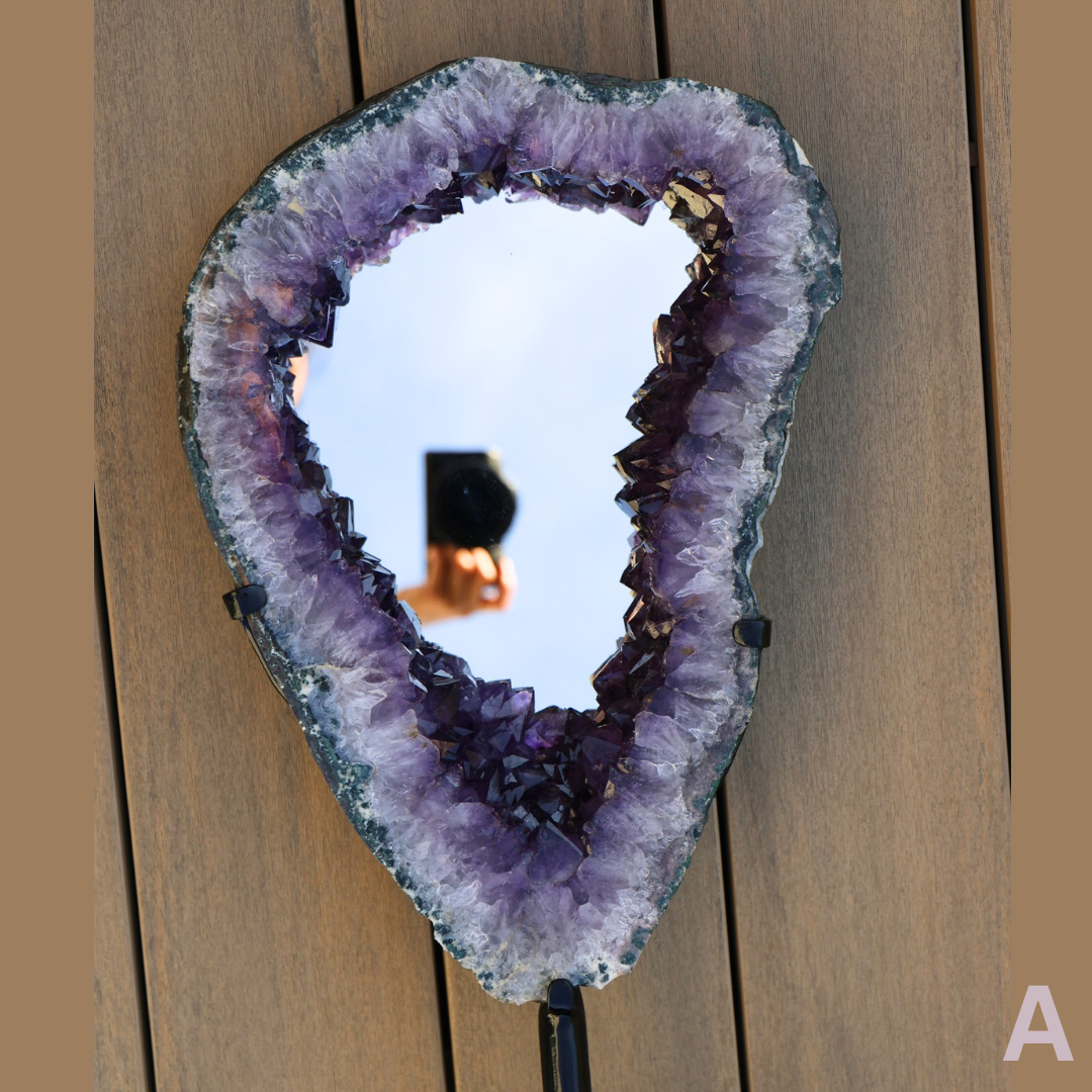 XL Amethyst Portal Mirror on Stand