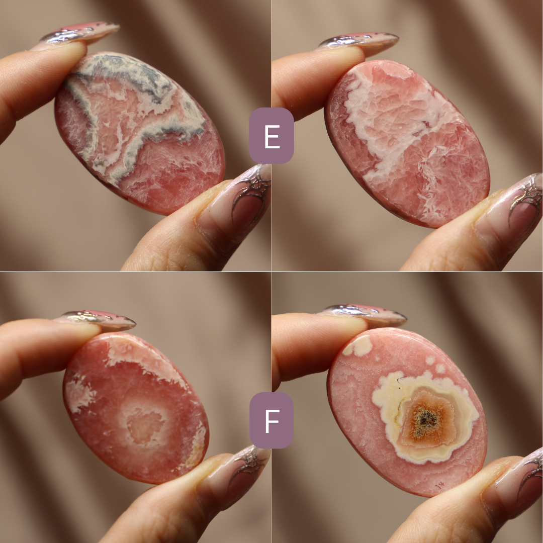 High Quality Rhodochrosite Flat Palm Stone