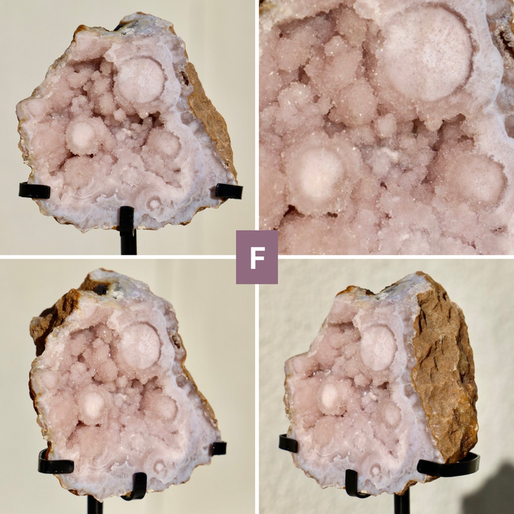 'PASTEL' Pink Amethyst Geode Slab with Stand - Enchantia Muse