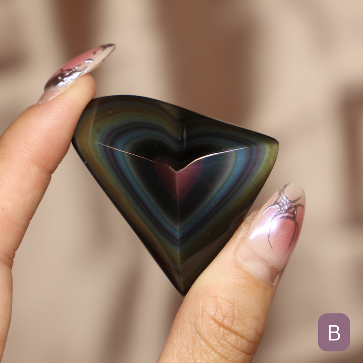 Rainbow Obsidian Heart - Single Hearts #2