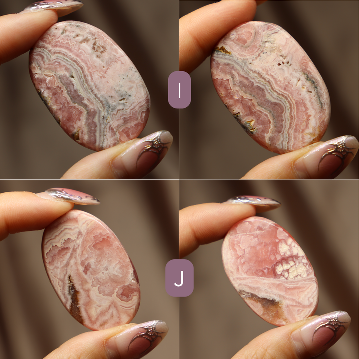 High Quality Rhodochrosite Flat Palm Stone