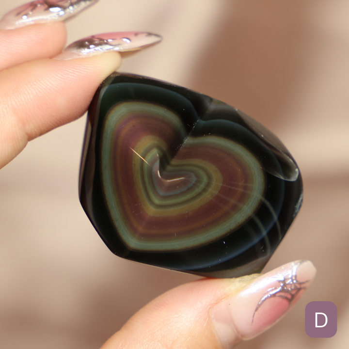Rainbow Obsidian Heart - Single Hearts #2