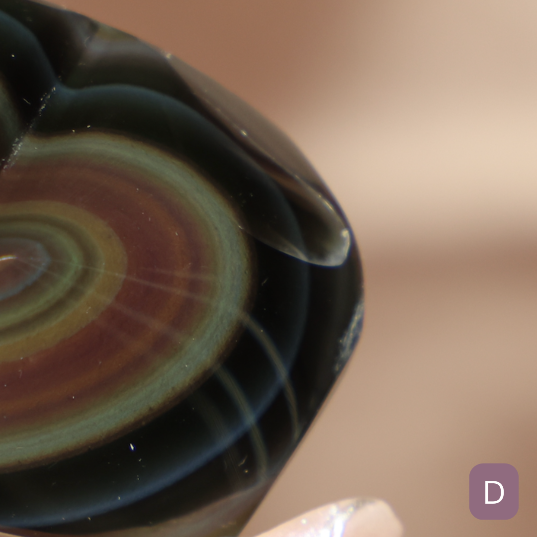 Rainbow Obsidian Heart - Single Hearts #2