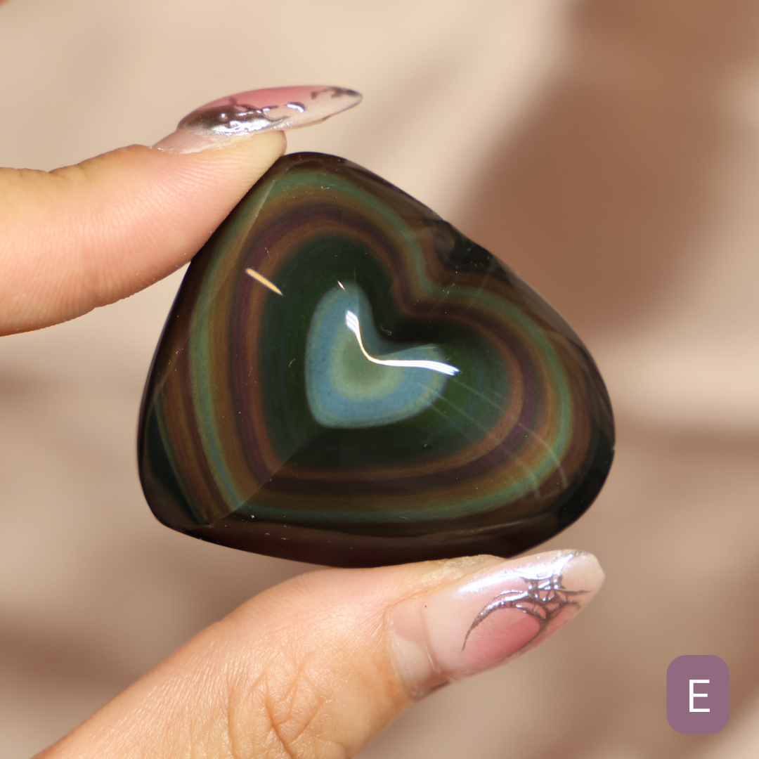 Rainbow Obsidian Heart - Single Hearts #2