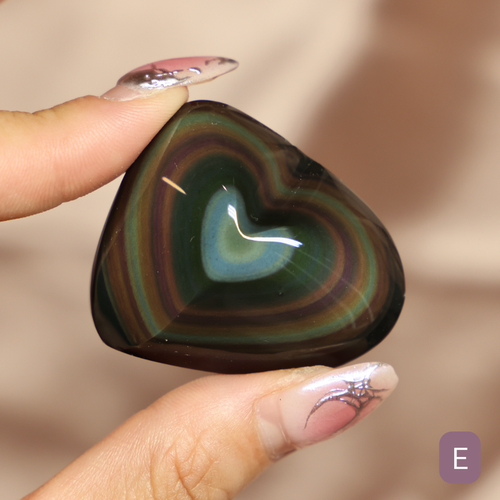 Rainbow Obsidian Heart - Single Hearts #2