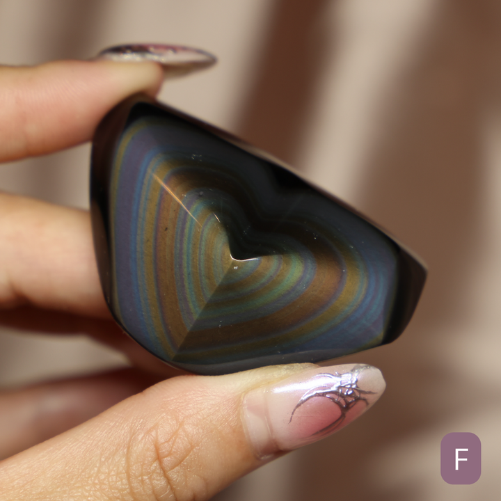 Rainbow Obsidian Heart - Single Hearts #2