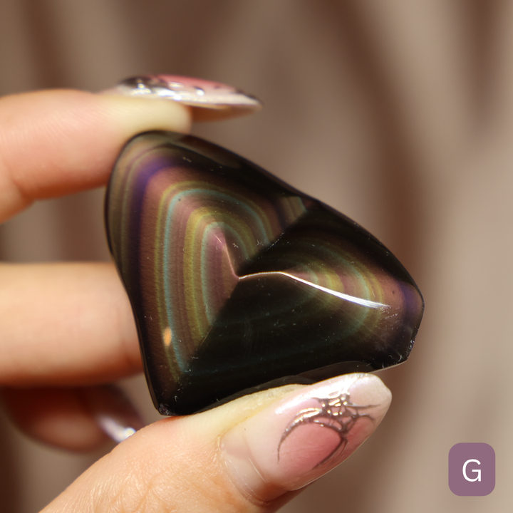 Rainbow Obsidian Heart - Single Hearts #2