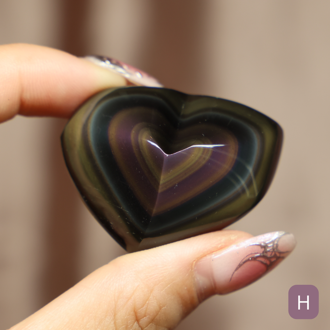 Rainbow Obsidian Heart - Single Hearts #2