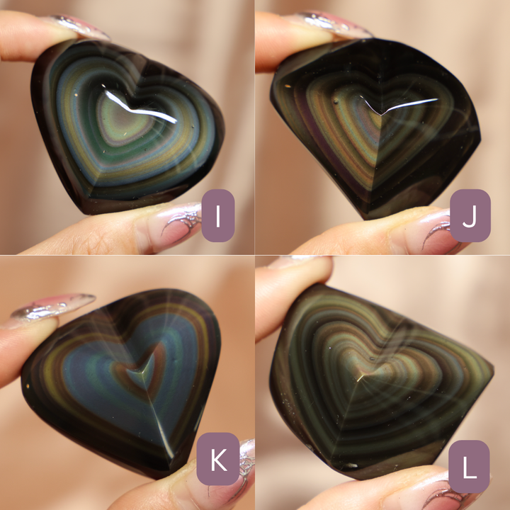 Rainbow Obsidian Heart - Single Hearts #2