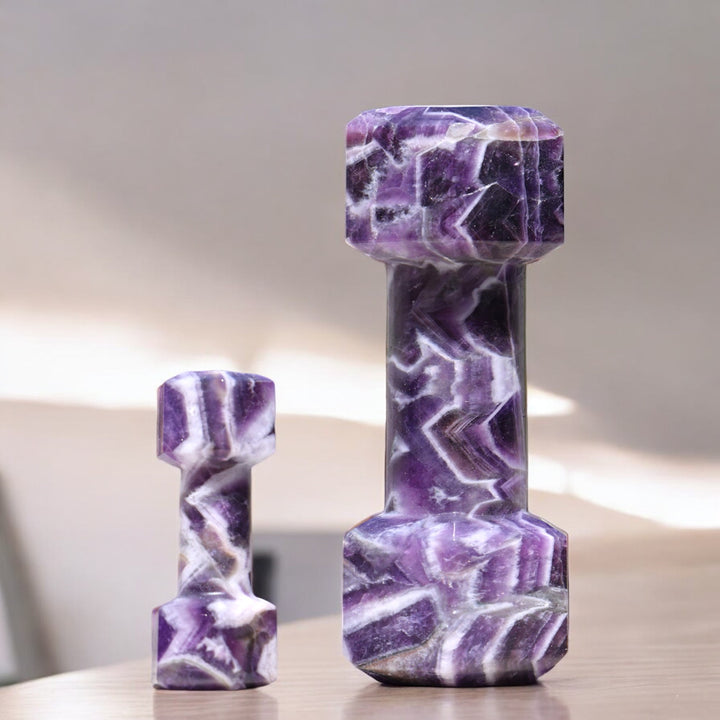 Hand-carved Dream Amethyst Dumbbell - S/M - Enchantia Muse