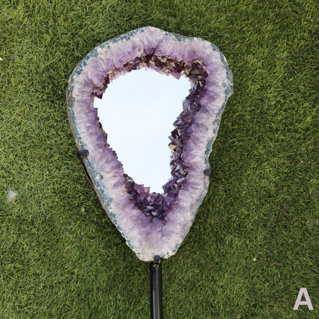 XL Amethyst Portal Mirror on Stand