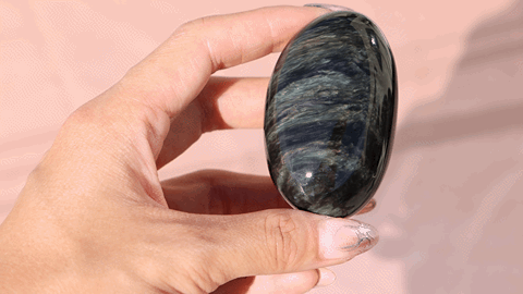 Velvet Obsidian Palm Stone #4