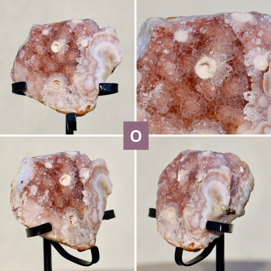 'PASTEL' Pink Amethyst Geode Slab with Stand - Enchantia Muse
