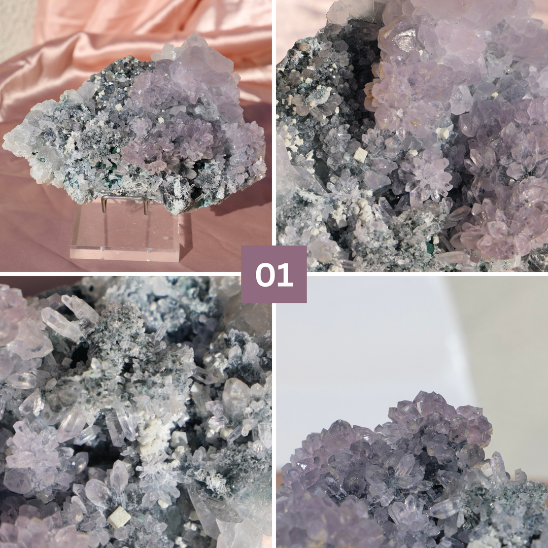 Rainbow Radial Amethyst Flower Cluster