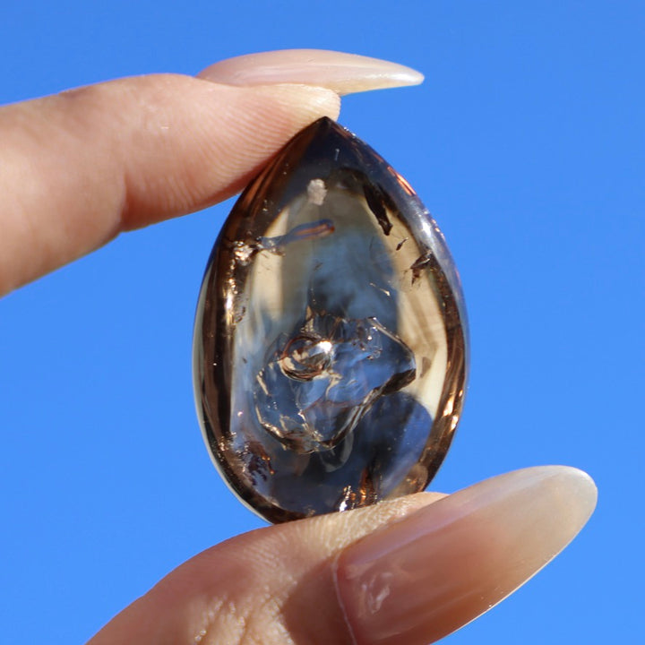Rare Enhydro Smokey Quartz with Fast Moving Water Bubble