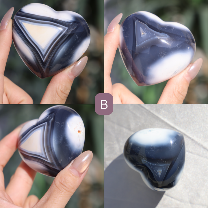Orca Agate Heart