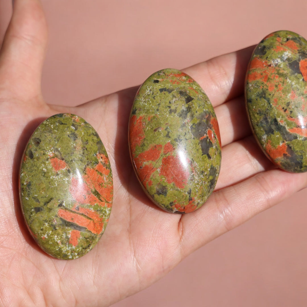 Unakite Palm Stones - Enchantia Muse