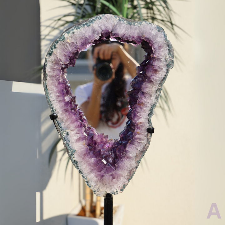 XL Amethyst Portal Mirror on Stand