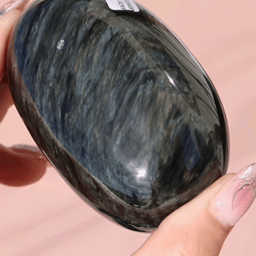 Velvet Obsidian Palm Stone #5 Highest Quality