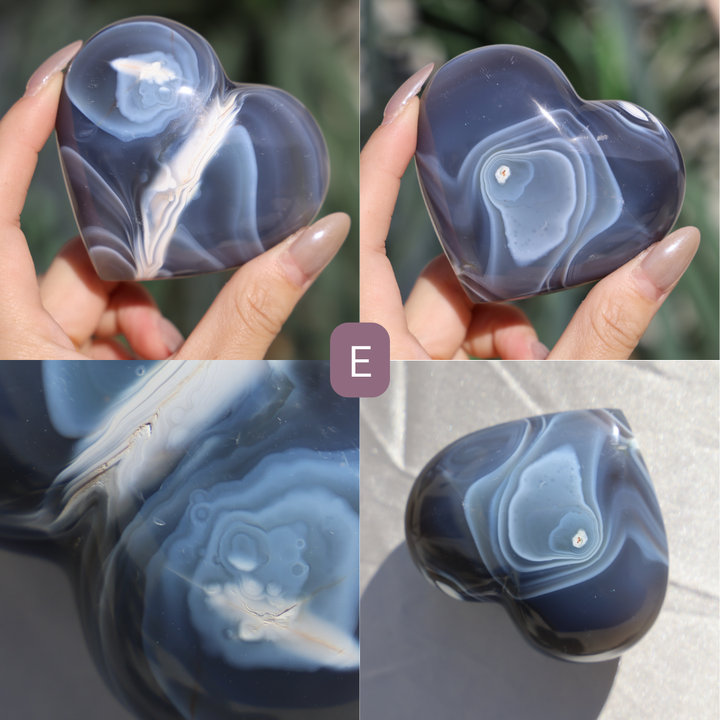 Orca Agate Heart