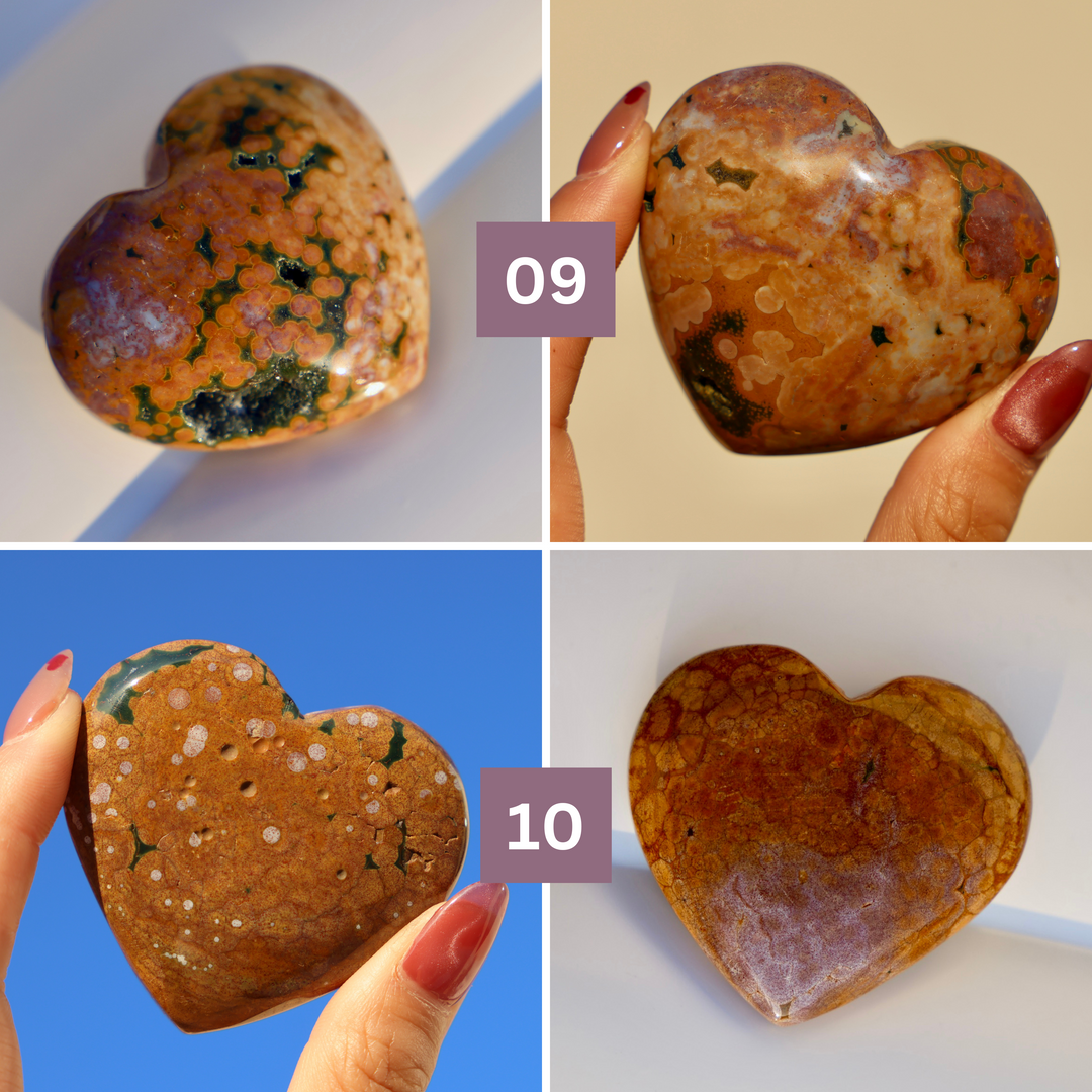 Rare Kabamby Ocean Jasper Heart - Grade AAA