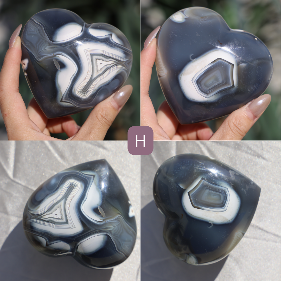Orca Agate Heart