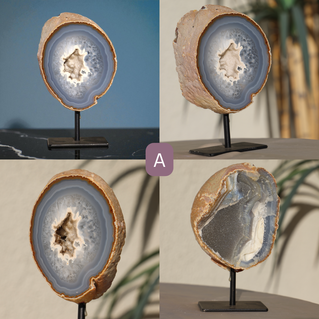 Agate Geode on Stand