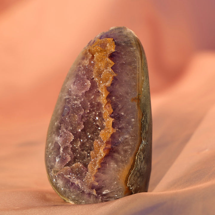 Bi-color Sugar Druzy Rainbow Amethyst Cut Base