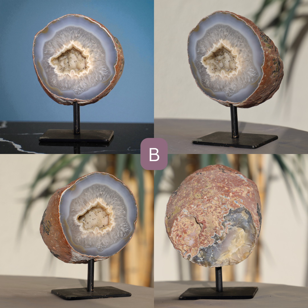 Agate Geode on Stand