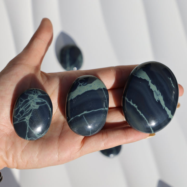 Spider Web Jasper Palm Stone