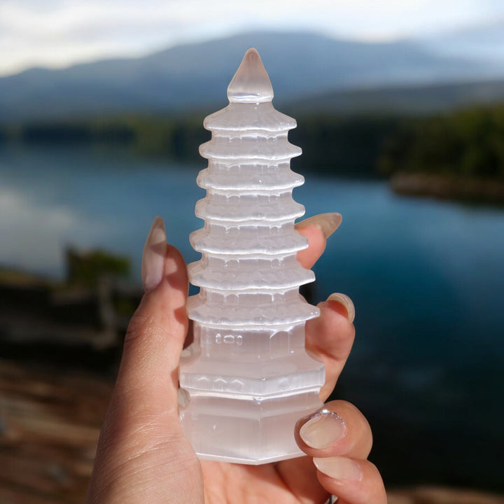 Flashy Selenite Wenchang Tower