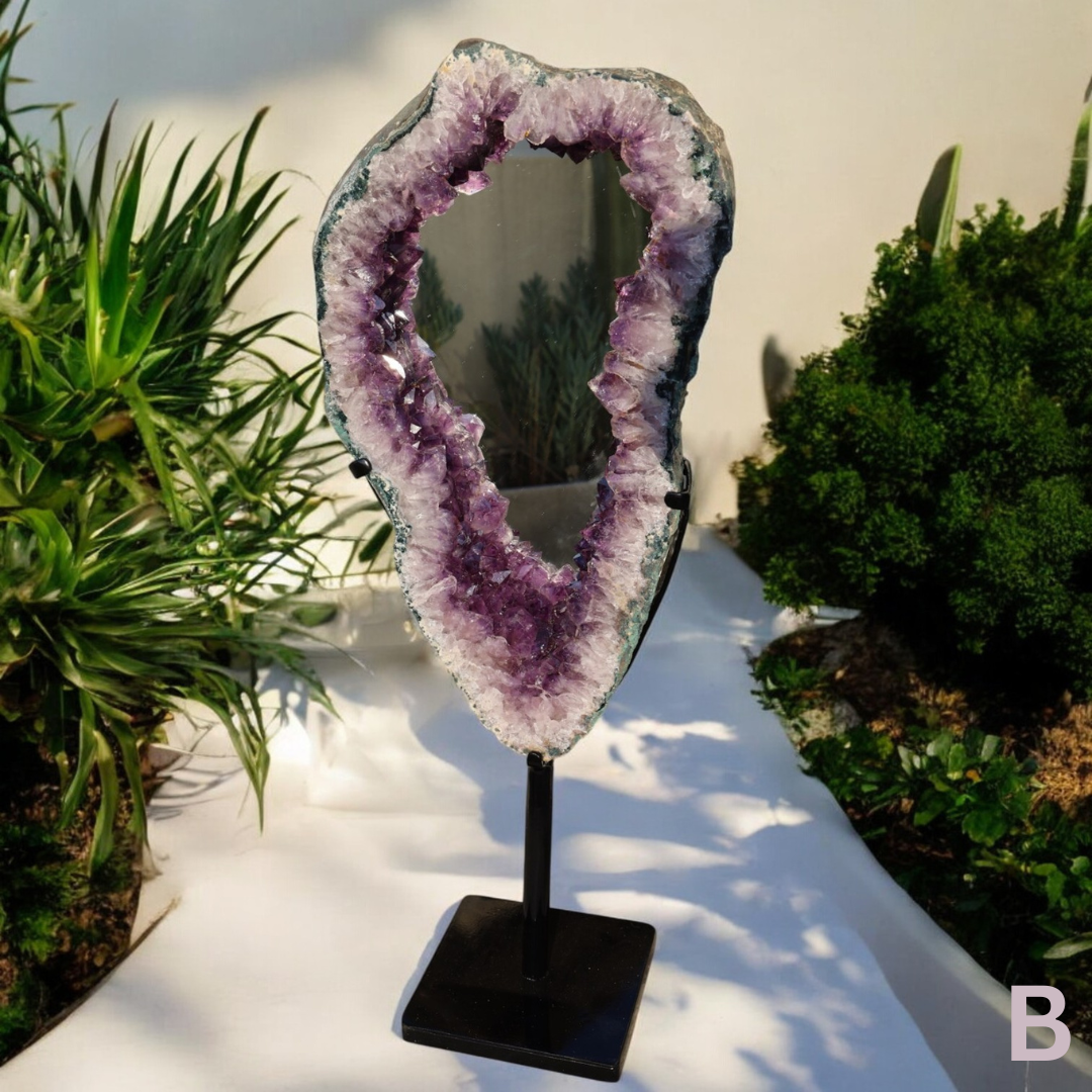 XL Amethyst Portal Mirror on Stand