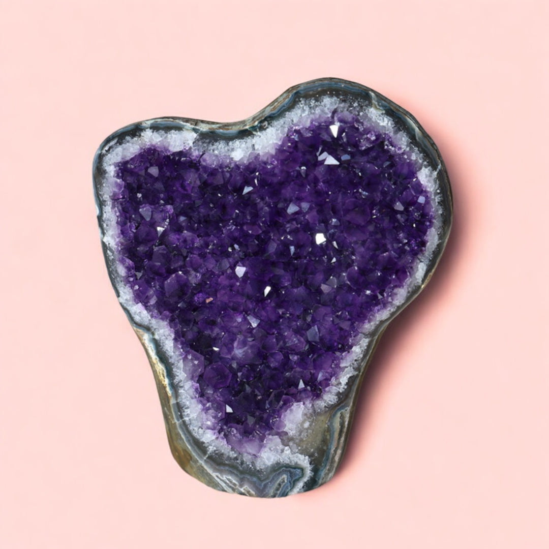 'Ametheart' High Quality Amethyst Crystal Cut Base