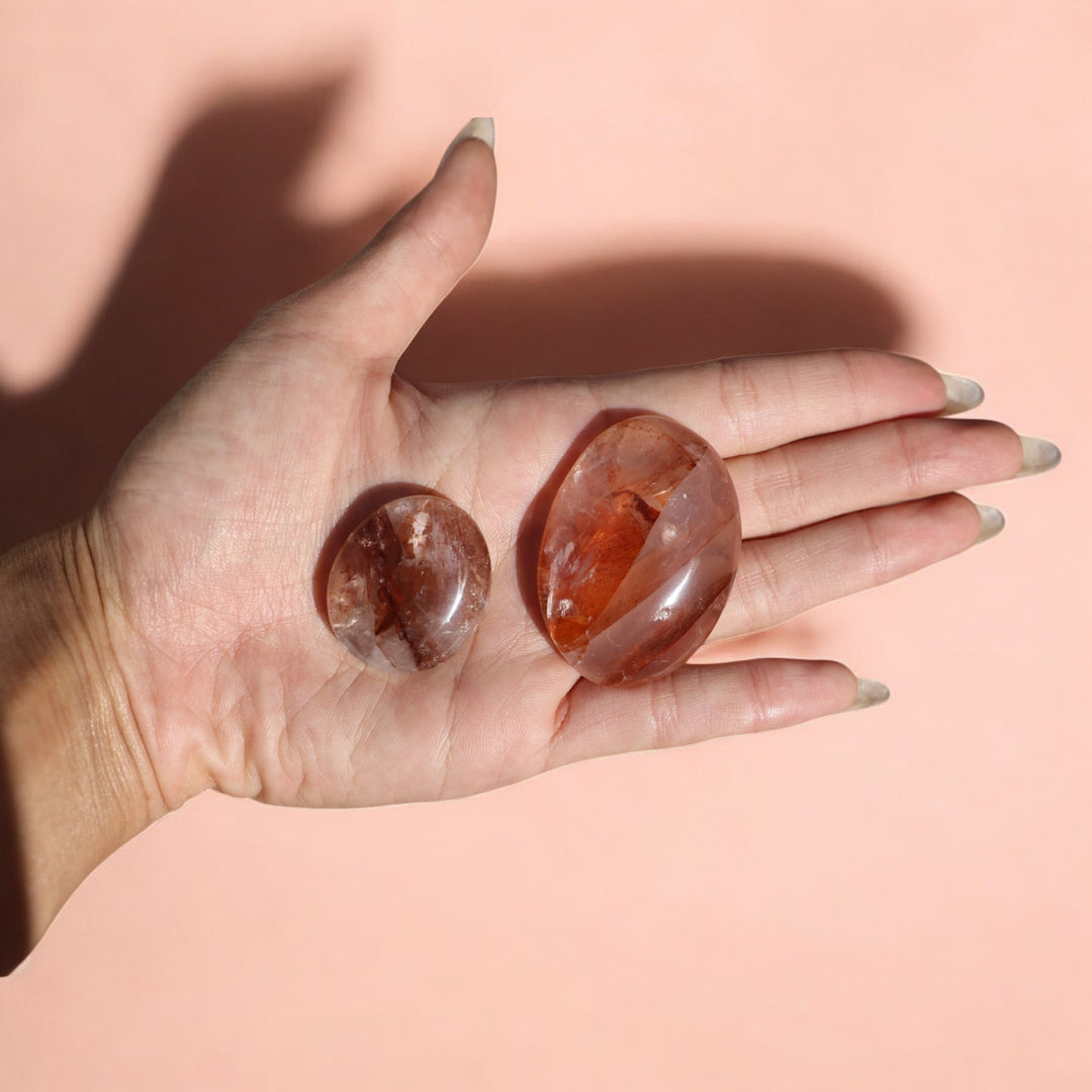 Fire Quartz Palm Stone