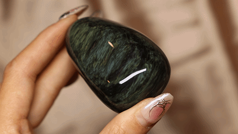 Velvet Obsidian Palm Stone #7