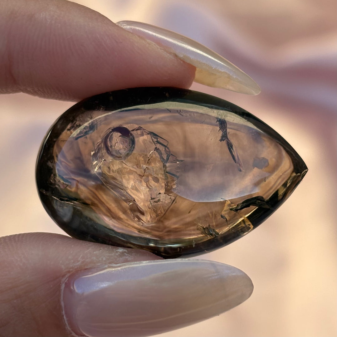 Rare Enhydro Smokey Quartz with Fast Moving Water Bubble