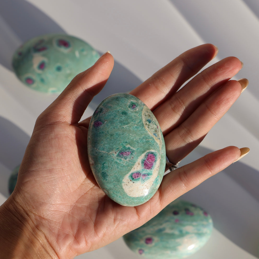 Large Ruby Fuchsite Palm Stone