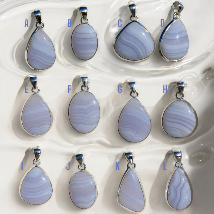 High Quality Blue Lace Agate Necklace - Enchantia Muse